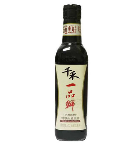 图片 千禾 一品鲜生抽 不加防腐剂 500ml 