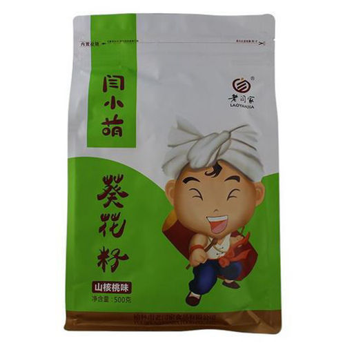 图片 老闫家 绿袋 山核桃葵花子 瓜子 500g 日期见内页