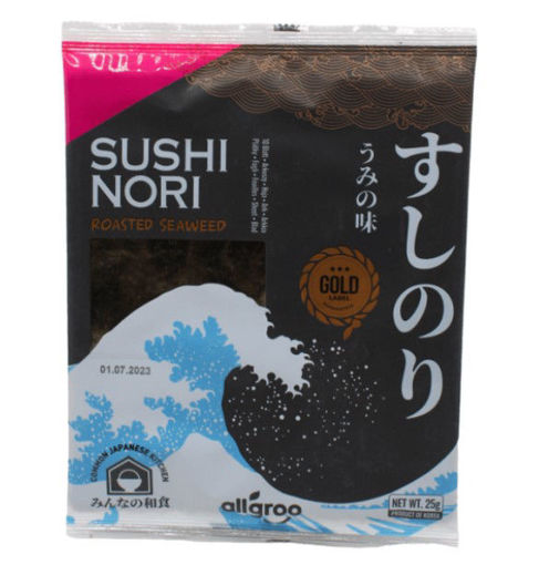图片 Allgroo Gold 日本寿司海苔 烤紫菜 25g (10片装)  日期见内页
