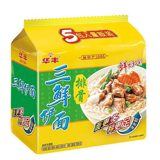 图片 华丰方便面 五连包 三鲜伊面 排骨 5x88g