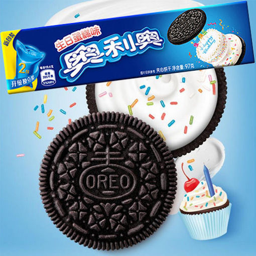 图片 OREO奥利奥夹心饼干 生日蛋糕味 97g
