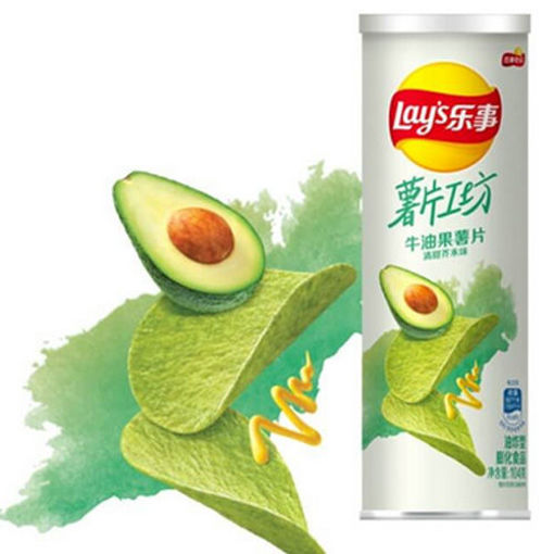 图片 罐装 乐事薯片 牛油果薯片 清甜芥末味 104g 