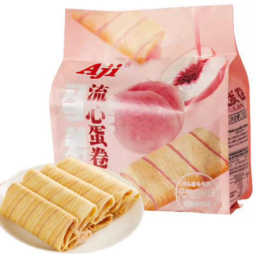 图片 AJI 流心蛋卷 元气白桃味 218g 