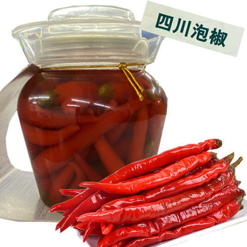 图片 与美 四川泡菜 泡红辣椒 坛装 450g 