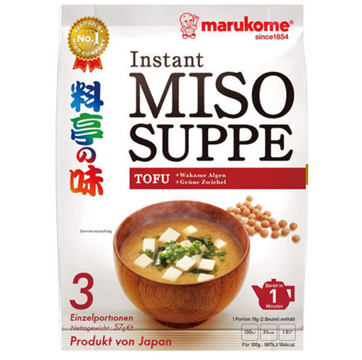 Bild von Marukome Instant Miso Suppe mit Tofu 18g *3
