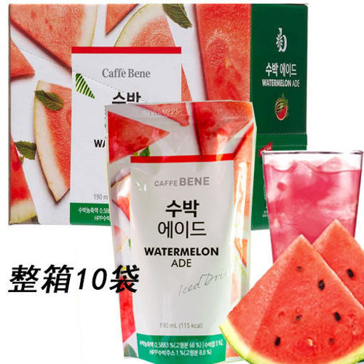 图片 整盒10袋 韩国BENE 西瓜冰茶 浓缩杯直接配冰杯 10x190ml 日期见内页