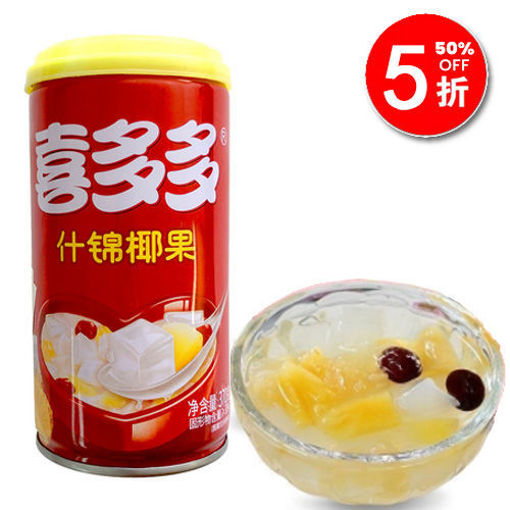 图片 喜多多 什锦椰果 370g 日期 2025-08-01(什锦水果罐头)