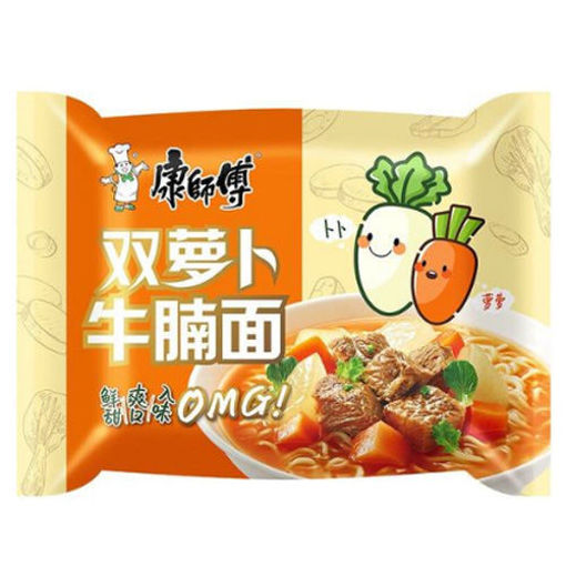 图片 康师傅方便面 双萝卜牛腩面 105g 日期见内页