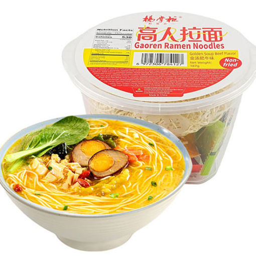 图片 杨掌柜高人拉面 金汤肥牛味 187g 桶 日期见内页