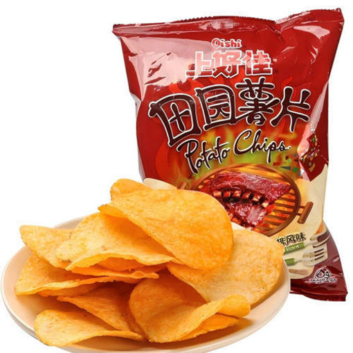图片 上好佳 田园薯片 美式烤排味 50g