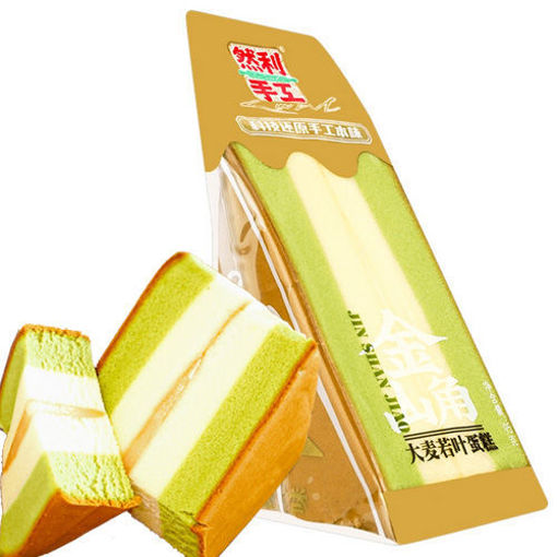 图片 然利 金三角大麦若叶味 夹心蛋糕 95g  日期见内页