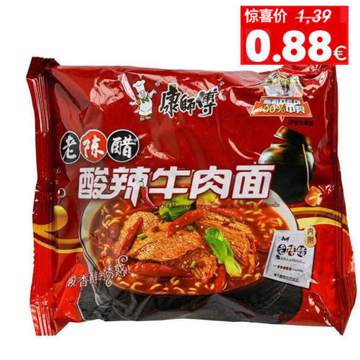 图片 康师傅方便面 老陈醋酸辣牛肉面 108g