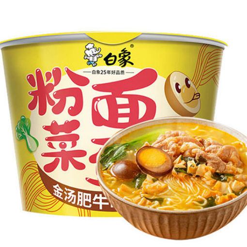 图片 白象 粉面菜蛋骨汤 金汤肥牛味 150g 盒 日期见内页