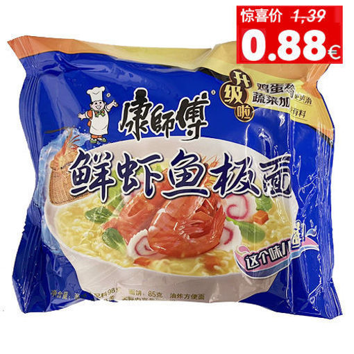 图片 康师傅方便面 鲜虾鱼板面 98g 日期 2026-06-24