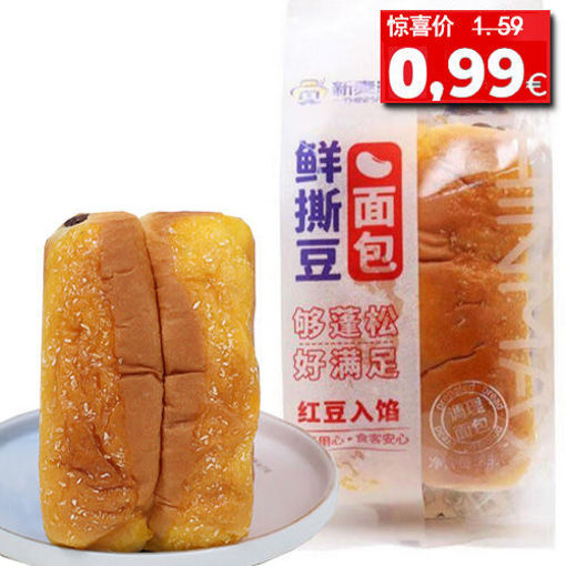图片 新麦潮 鲜撕豆面包 红豆夹心 85g
