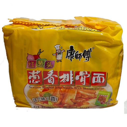 图片 五连包! 康师傅方便面 红葱头 葱香排骨面 5x104g 日期见内页